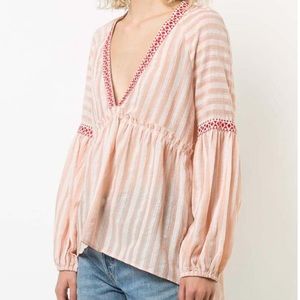 NWOT Lemlem Nefasi Striped Cotton Blend Blouse